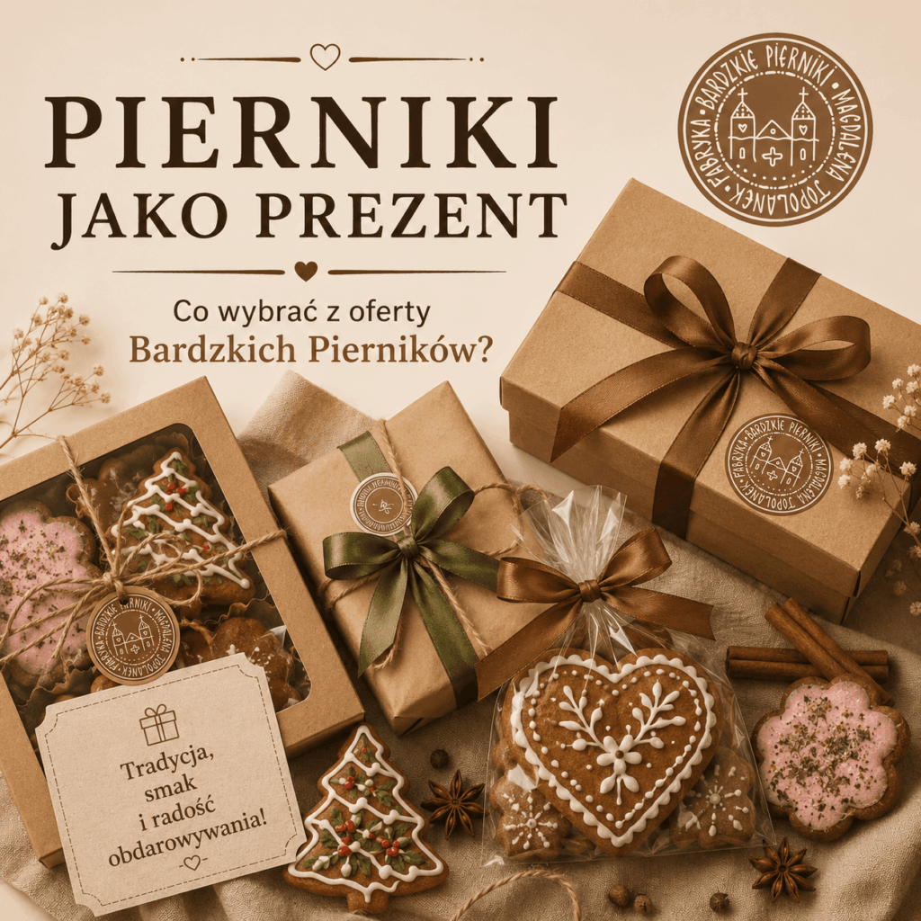 Zestawy Bardzkich Pierników zapakowane na prezent - ręcznie zdobione pierniki z Dolnego Śląska